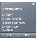 ݾ ȳ.  [Ｚī ID-Secure˸] Ｚī 0615 ݾ 1,000,000 ʽ Ʈ 5,000 Դϴ. մϴ.